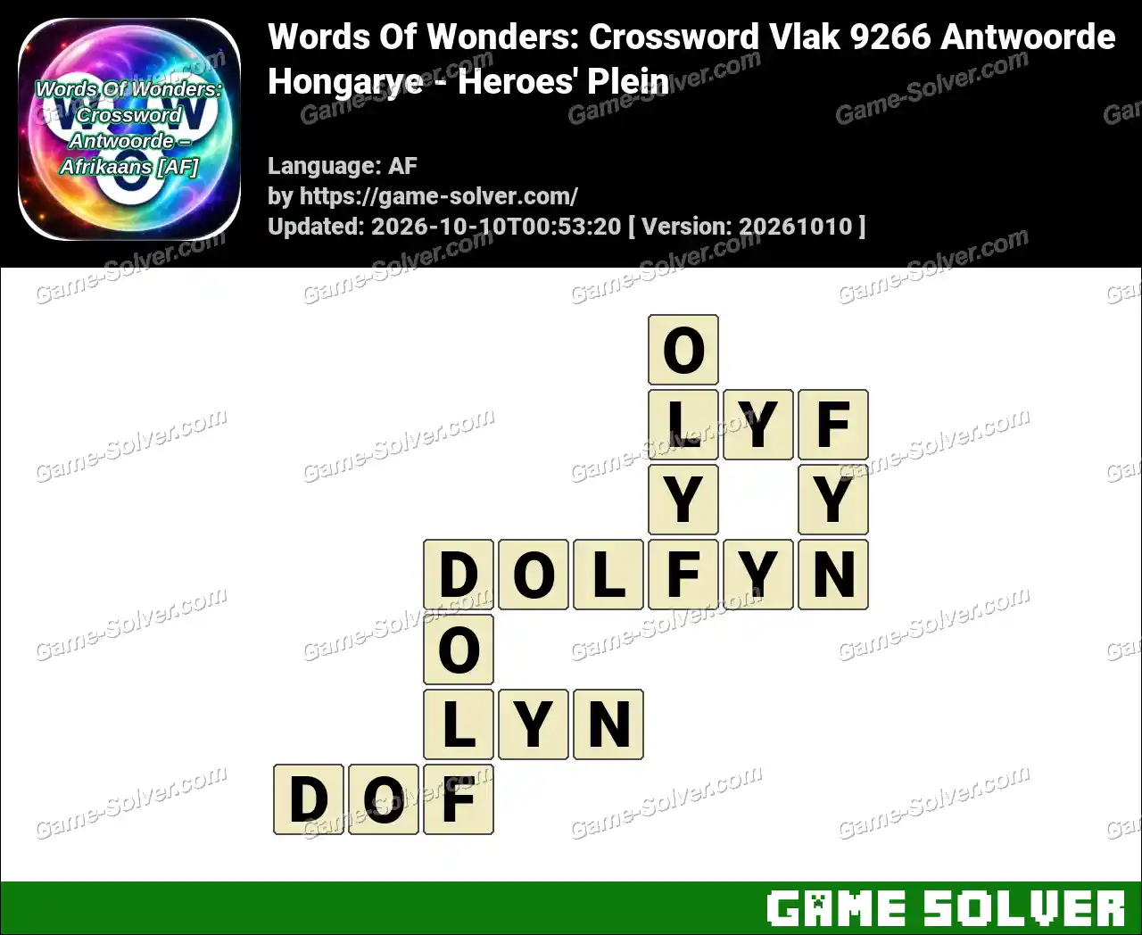 Words Of Wonders: Crossword Vlak 9266 Antwoorde – Hongarye – Heroes’ Plein